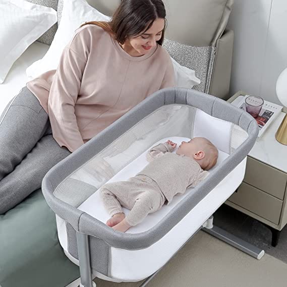 RONBEI Baby Bassinet, Bedside Sleeper Baby Bed Cribs,Baby Bed to Bed,  Newborn Baby Crib,Adjustable Portable Bed for Infant/Baby Boy/Baby Girl